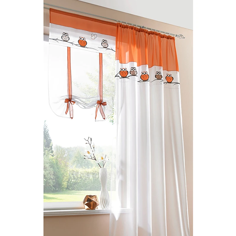 Новое поступление тюлевые шторы Cortinas dororio с мультяшной вышивкой в виде милой совы