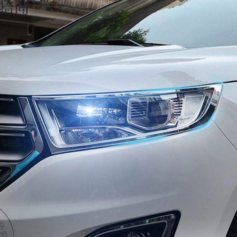 Для Ford Edge 2015 2016 2017 ABS Хромированная передняя фара рамка лампы декоративная крышка