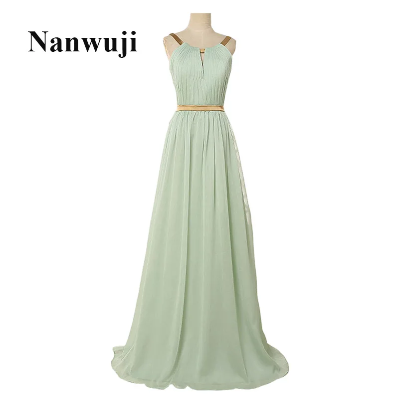 2016 мятно зеленого цвета платье подружки невесты с низким вырезом на спине