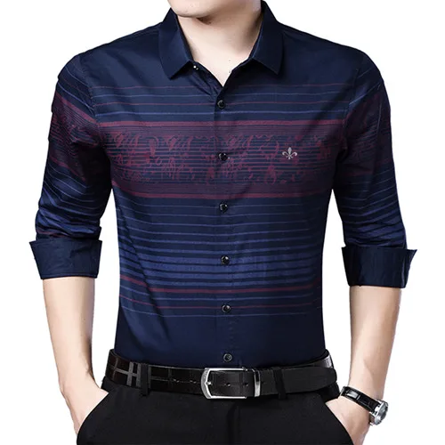 DUDALINA Me рубашка Camisa Повседневная рубашка с длинным рукавом Мужская мягкая приталенная брендовая мужская одежда рубашка - Цвет: XYD73510BLUE
