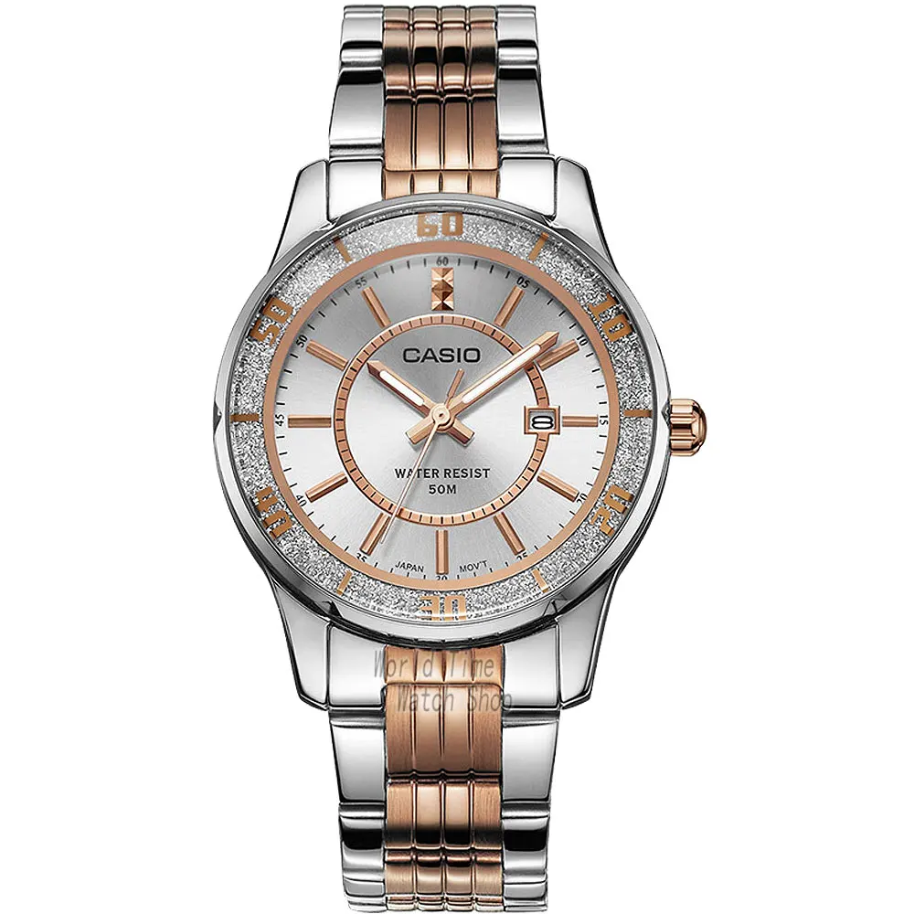 Casio часы женские часы лучший бренд класса люкс 50 м Водонепроницаемый Кварцевые женские часы женские Подарки Часы Спортивные часы relogio feminino reloj mujer montre homme bayan kol saati zegarek damski LTP-1358 - Цвет: LTP1358RG7A-1