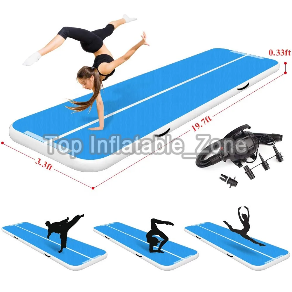 Фото Бесплатная доставка 6 м гимнастический коврик надувной Тренировочный Коврик для
