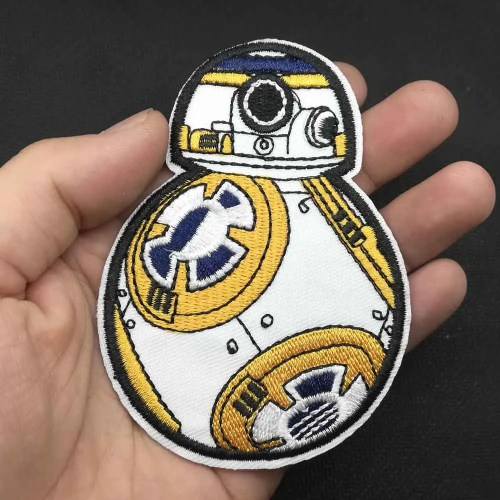 Мультфильм Звездные войны бип буп Штурмовик BB8 робот оптом Утюг на вышитой ткани одежда патч для девочек мальчиков - Цвет: light bb8