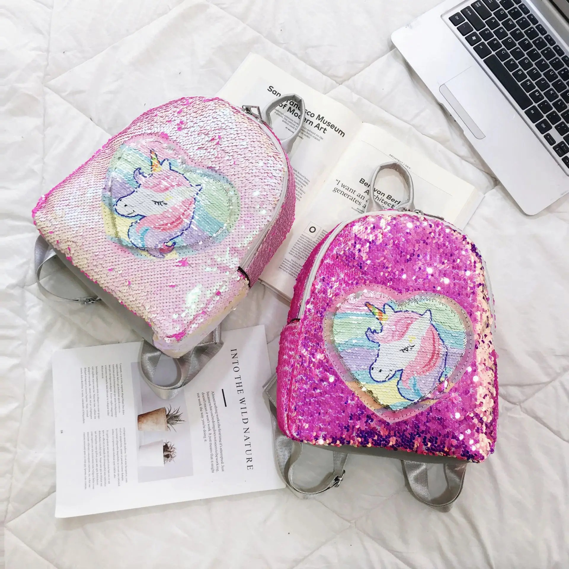 Новая женская сумка на плечо My little pony, новая простая Студенческая сумка с блестками и мультяшным единорогом, маленький рюкзак