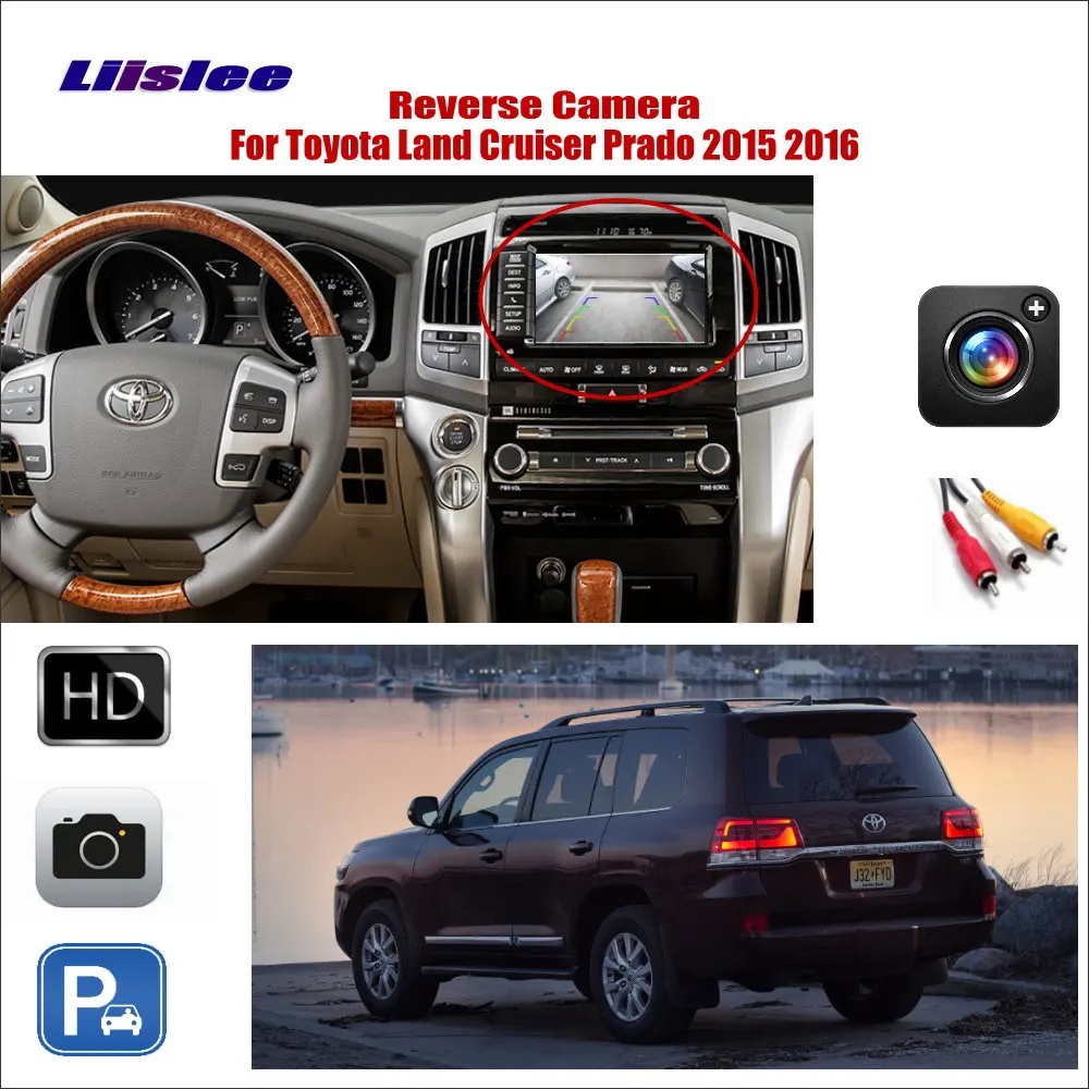 Задний вид автомобиля Камера для Toyota Land Cruiser Prado 2015 2016 подключения заводской Экран
