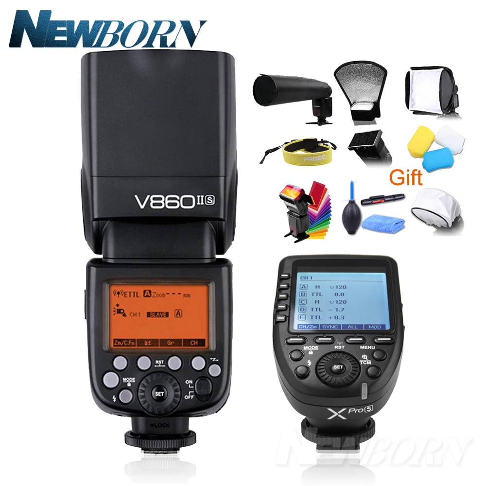 Godox v860ii s литий ионный аккумулятор Вспышка Speedlite TTL HSS 1/8000s с Xpro беспроводной