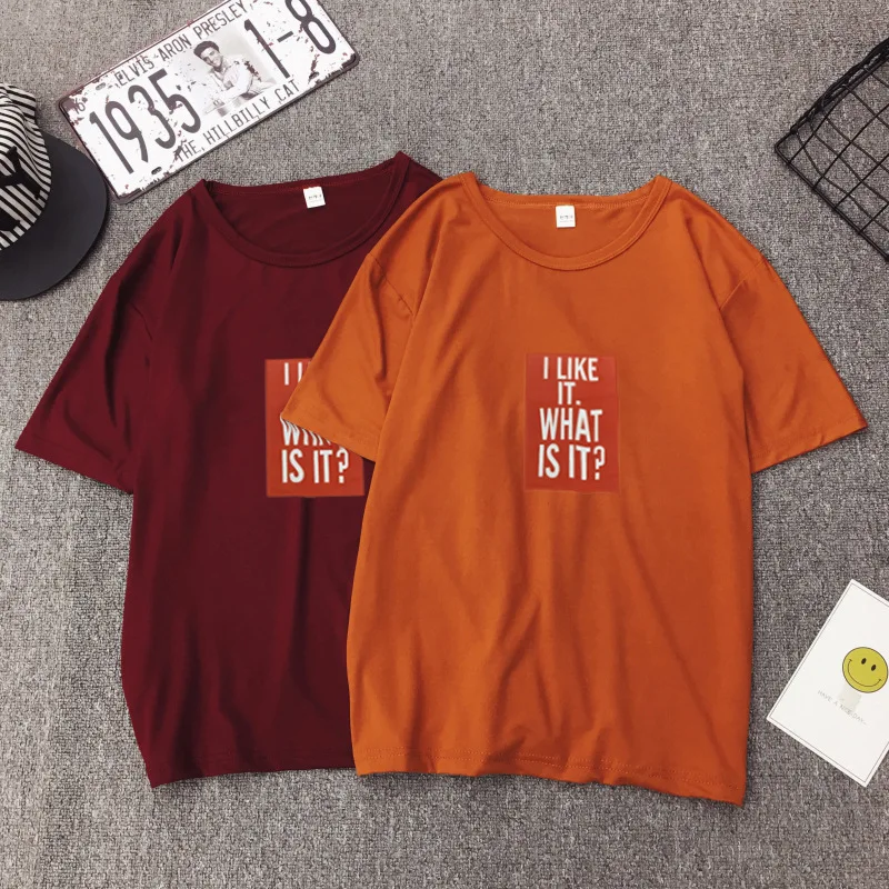 Футболка с коротким рукавом женская летняя новая Корейская универсальная