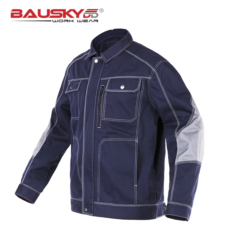 Bauskydd Mens workwear multi pocket dark blue work jacket mechanic construction Jacket men | Безопасность и защита