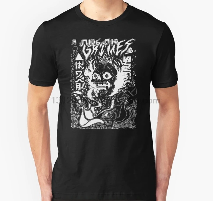 Мужская футболка с коротким рукавом Grimes Visions перевернутая оккультовая унисекс