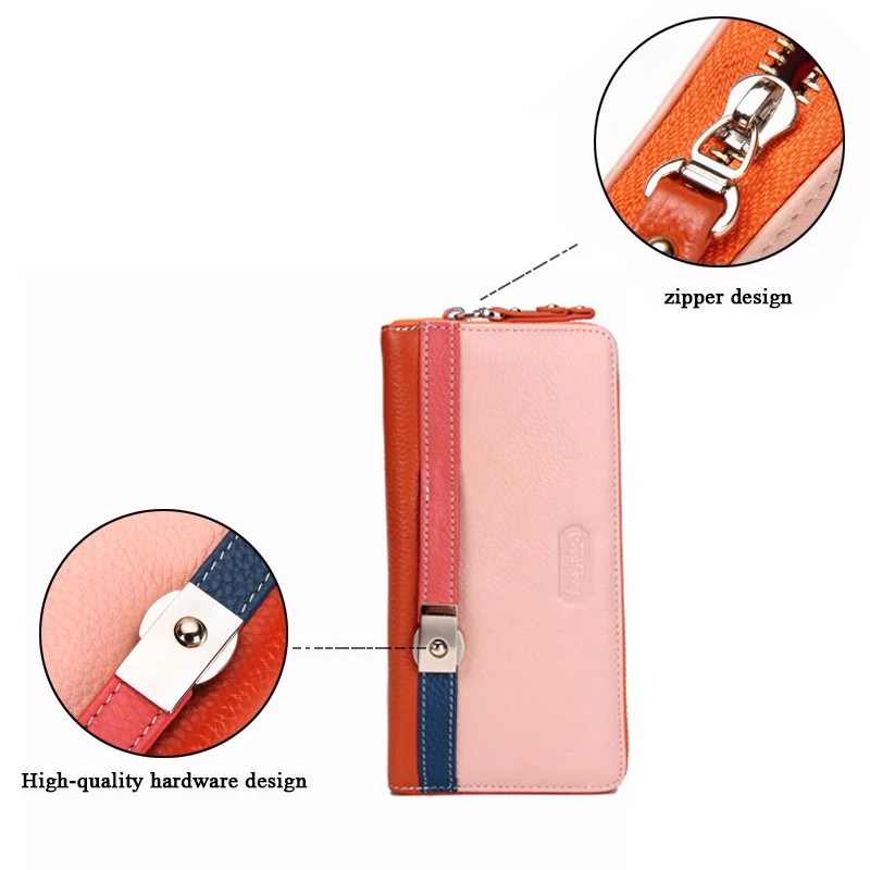 Лидер продаж! фирменный дизайн Женский кошелек из натуральной кожи на молнии