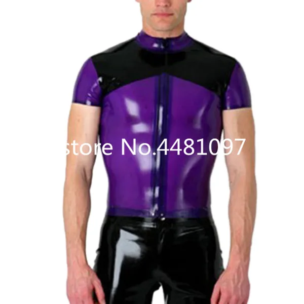 Latex Rubber Catsuits for Men Front Zipper Top Bodysuit Cosplay Costumes For zentai holloween costumes Males | Тематическая одежда