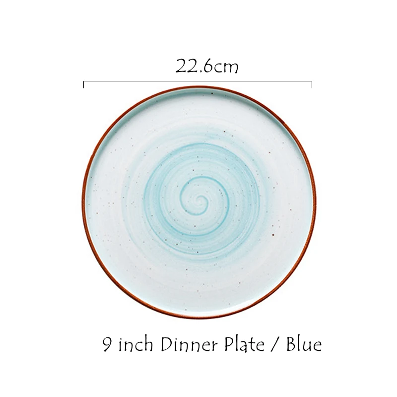 Blue 1 шт. 9 дюймов Макарон дизайн обеденная тарелка красочные леденцы основное сервировочное блюдо десертная тарелка Изысканная костяная керамическая столовая посуда - Цвет: Blue