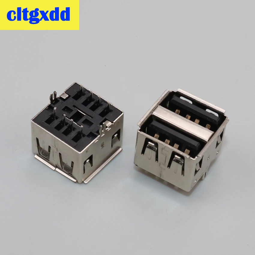 Cltgxdd двойной USB 2 0 Jack Женский 180 градусов разъем 8PIN DIP usb зарядный порт H = 10 5 мм |
