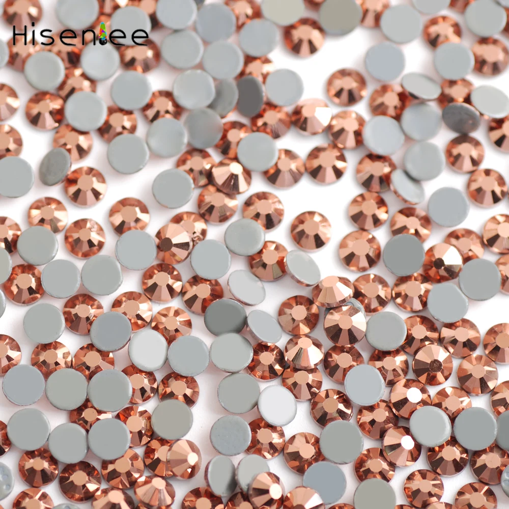 AAAA исправление горный хрусталь розовое золото SS3-SS30 10 размеров кристаллы железо на горячей фиксации камни для одежды DIY мотив дизайн ремесла