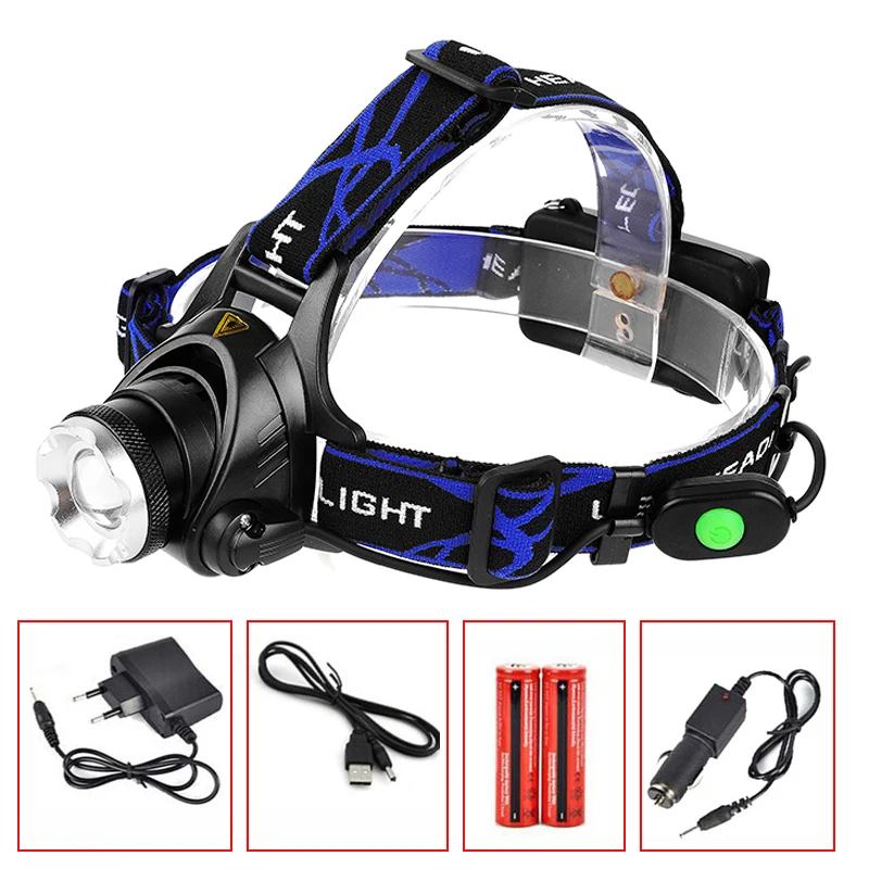 CREE XM-L T6 LED 1200LM алюминиевая перезаряжаемая фара с зумом cree + 2 аккумулятора 18650