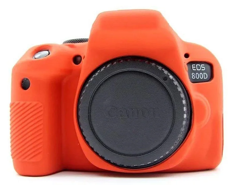 Red Силиконовая кожа брони чехол корпус протектор для Canon EOS 800D Rebel T7i корпус DSLR камеры только - Цвет: Red