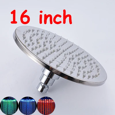 Multi Размеры LED Насадки для душа Кисточки Никель круглый Насадки для душа " 10" 1" 16" 20 дюймов Аксессуары для ванной комнаты - Цвет: 16 Inch with LED
