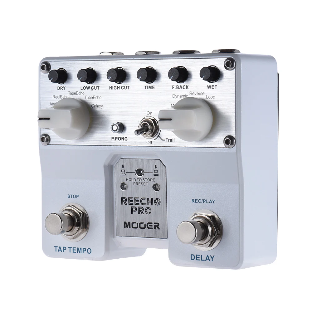 MOOER Reecho Pro цифровые гитарные педали с эффектом Delay Твин Footswitch с 6 эффектами задержки циклическая запись(20 секунд) функция