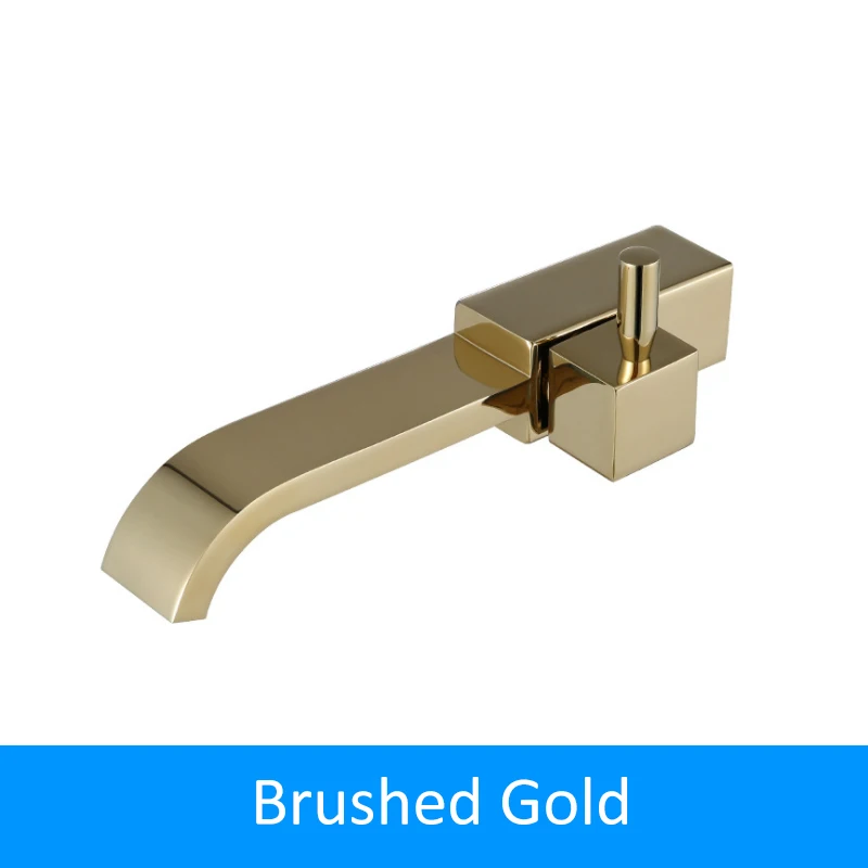 Brushed Gold Quyanre хромированный Твердый латунный кран для ванны, кран для ванной комнаты с водопадом, кран для раковины, кран для ванной комнаты - Цвет: Brushed Gold