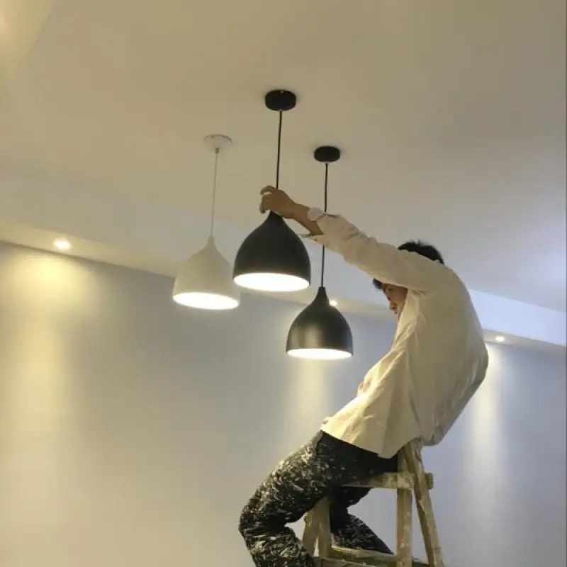 Nordic Restaurant Pendant Lamp Creative Modern Minimalist Three Head Lamps Bar Dining Room Home Macarons Small Chandelie | Лампы и