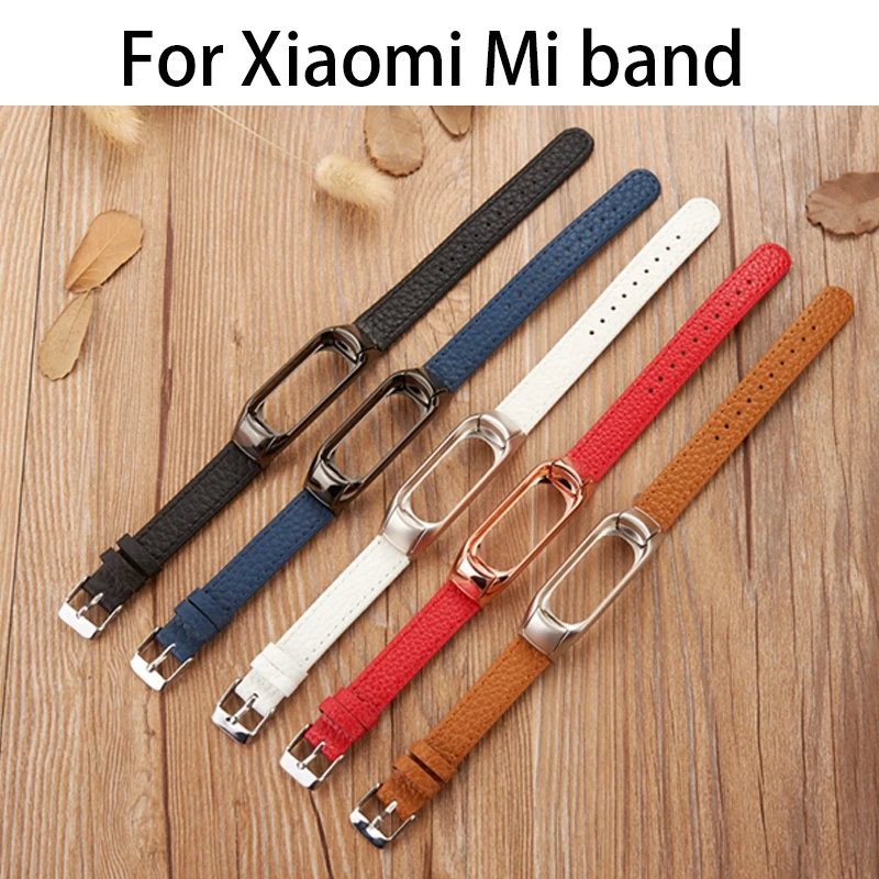 Ремешок для наручных часов Xiaomi Band MI 3 кожаный ремешок высокого качества с рамкой