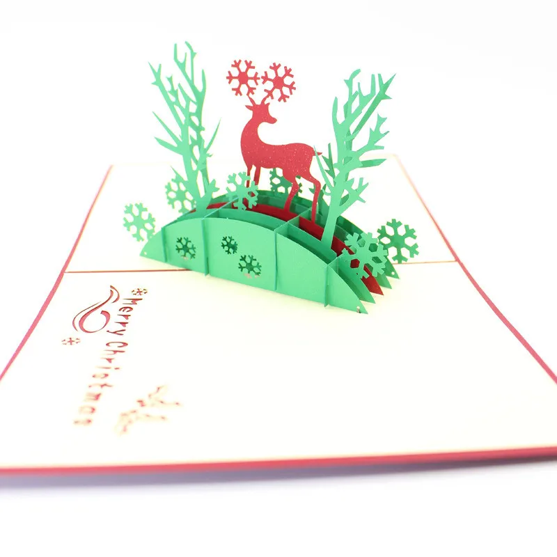 Модные 3D Pop Up праздничные поздравительная карточка с оленя греческие оленей