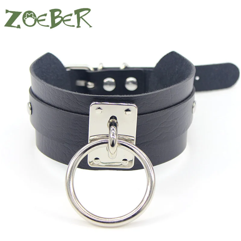 Большой круглый чокер из искусственной кожи ожерелье с сердечком очаровательное