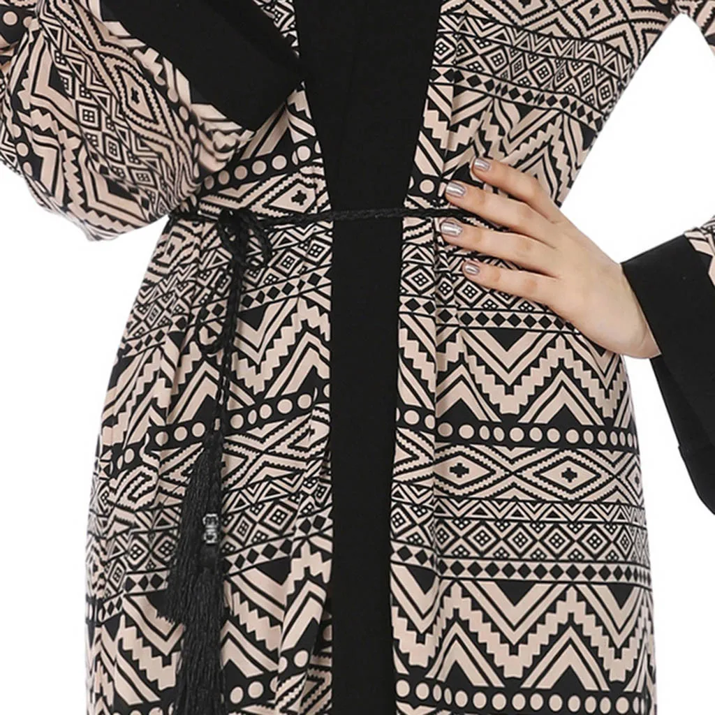 Мусульманская Abaya женская мусульманская одежда спереди Открытый национальный