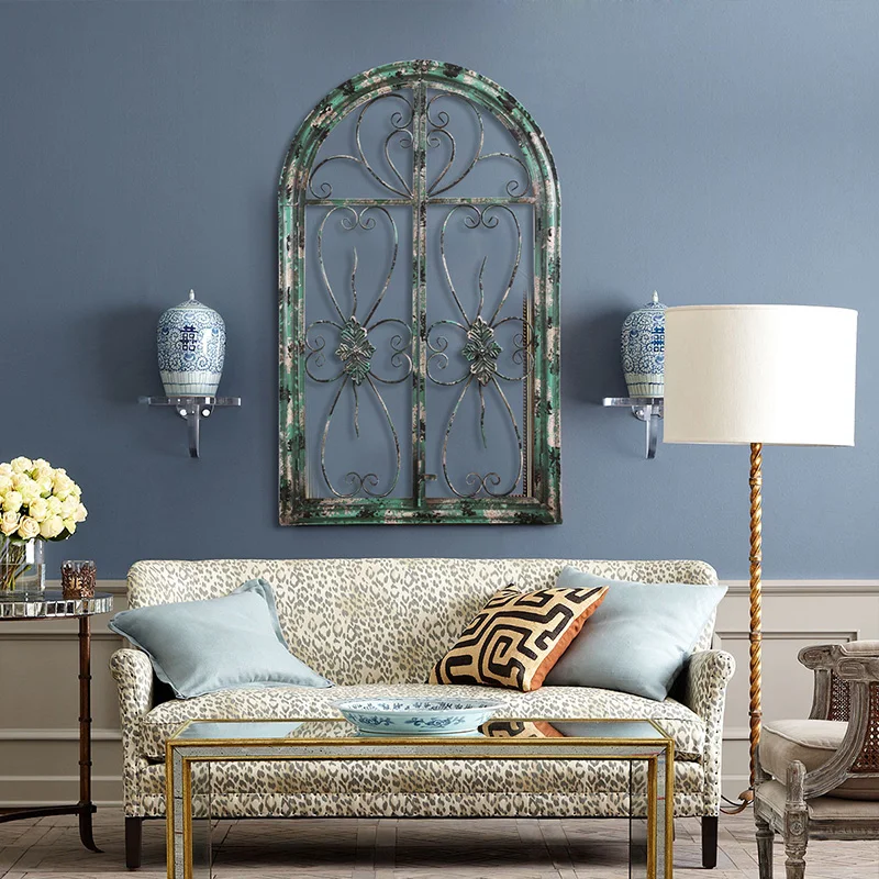 Старинные металлические железные полые украшения для окна домашняя мебель