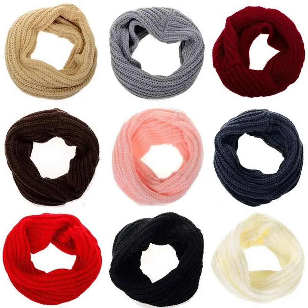 

2017 Fashion Women Winter scarf Wool Knit Snood Scarf Women Shawl Neck warmer Wrap Circle Cowl echarpe bufandas mujer