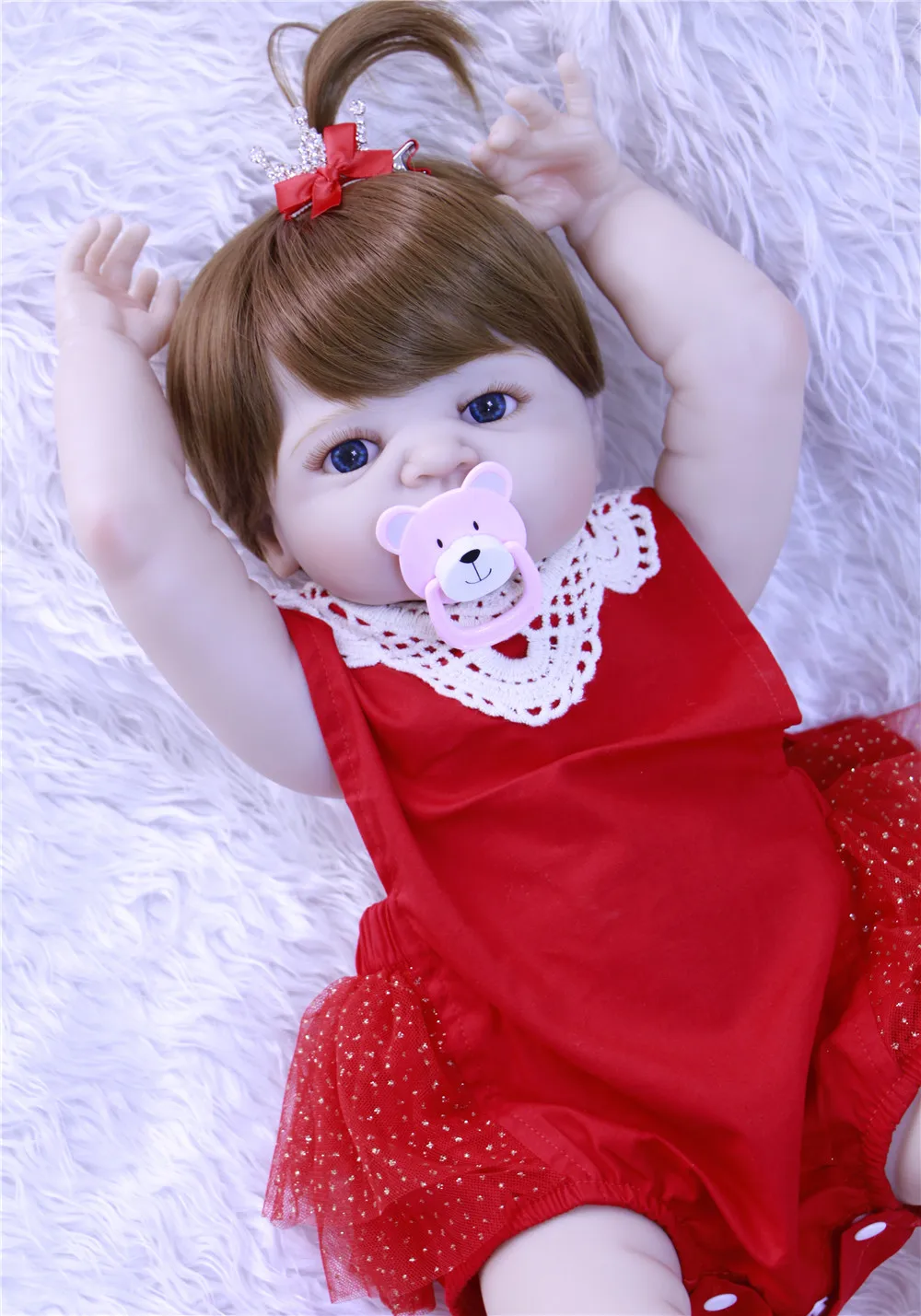 Кукла новорожденная NPK boneca силиконовая 55 см|bebe reborn menina|reborn meninadoll |