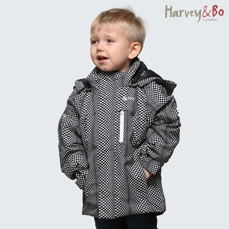 Детская ветрозащитная куртка на хлопковой подкладке с капюшоном|jacket straight|outwear