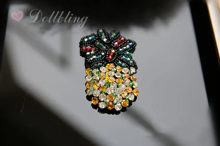 Винтажное стекло кристалл алмаз корейские нашивки ананасы штапельные