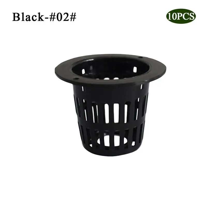 black 02 10 шт. 3 дюймов сетка горшок чистая чашка корзина гидропонная система садовое растение для выращивания овощей клонирование семян Проращивание детские горшки - Цвет: black 02