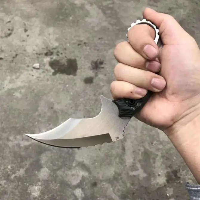 NewG10 ручка karambit 60HRC камень мыть k оболочка тактический AUS8 лезвие EDC инструмент