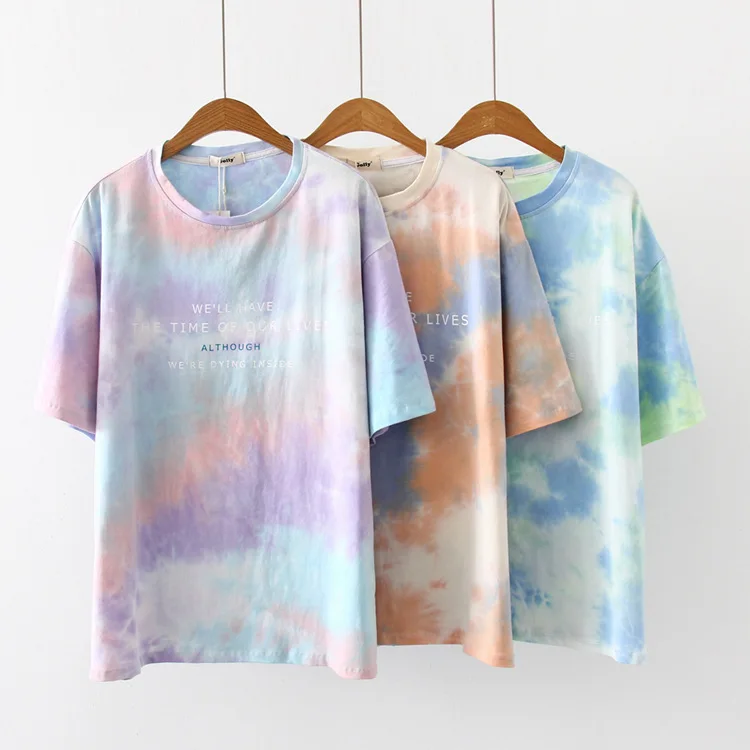 

Cotton T-Shirts Women Fashion Short Sleeve Latter Print O-Neck Female Tops Summer Casual Loose T Shirt Ladies Tops Tees 2019