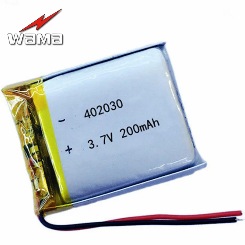 

8pcs/lot 402030 200mAh 3.7V Rechargeable Li-Polymer Batteries For Bluetooth