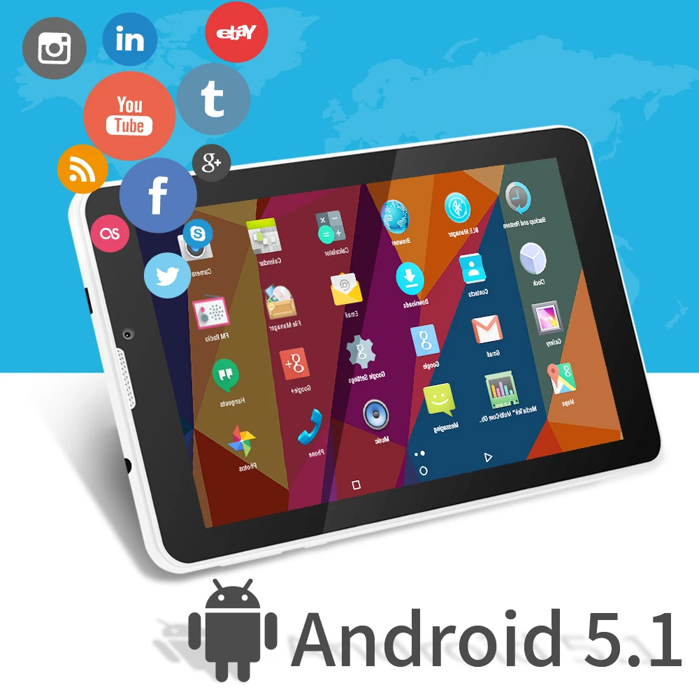 YUNTAB 3g Phablet 7 дюймов E706 Android 5 1 планшетный ПК четырехъядерный сенсорный экран 1024*600 с
