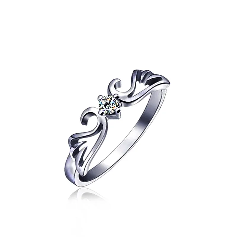 Ангел-хранитель 925 серебряные кольца для Для женщин прозрачный циркониевое