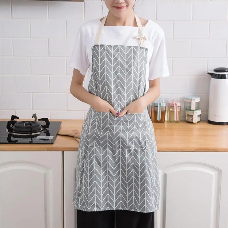 Apron19 Современный простой стиль Лидер продаж высококачественный Женский фартук Регулируемый без рукавов для приготовления пищи рабочие фартуки кухонный фартук - Цвет: Apron19