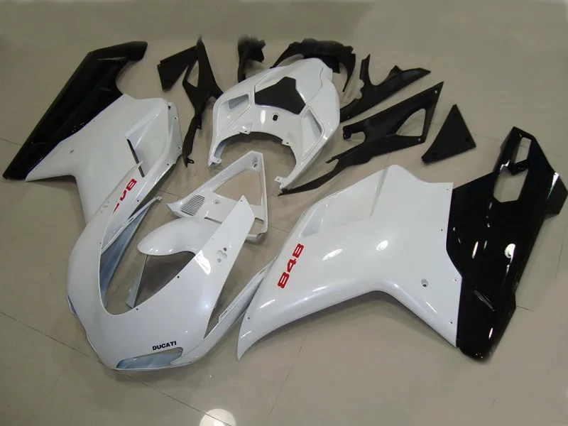 

White black Body kit For 2007-2011 Ducati 848 1098 1098S 1198 07 08 09 10 11 Motorcycle Fairing Kit Injection molding