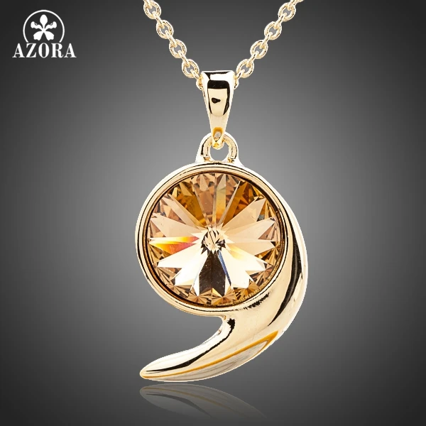 Ювелирное ожерелье с австрийским хрусталем Stellux AZORA золотистый улиткой TN0102|necklace