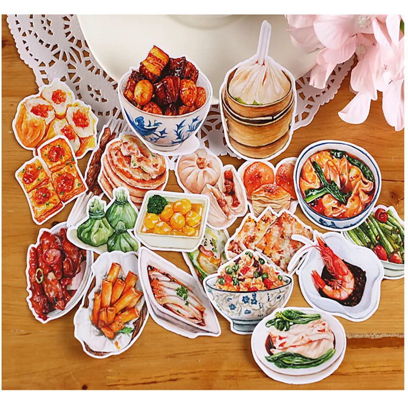 20 шт. креативные милые самодельные китайские закуски/Скрапбукинг наклейки с едой