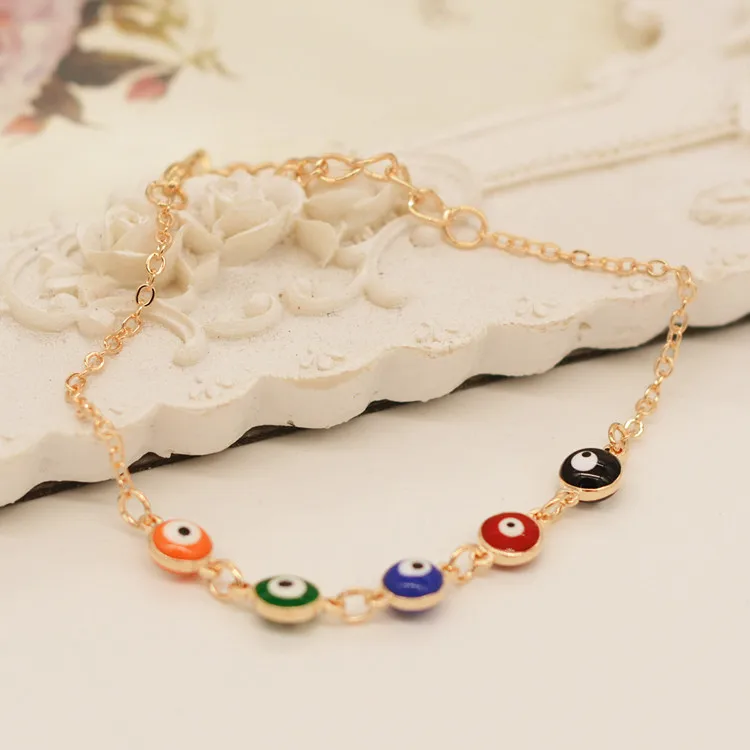 Бесплатная доставка Европейская мода золотые ручные украшения Fatima Evil Eyes