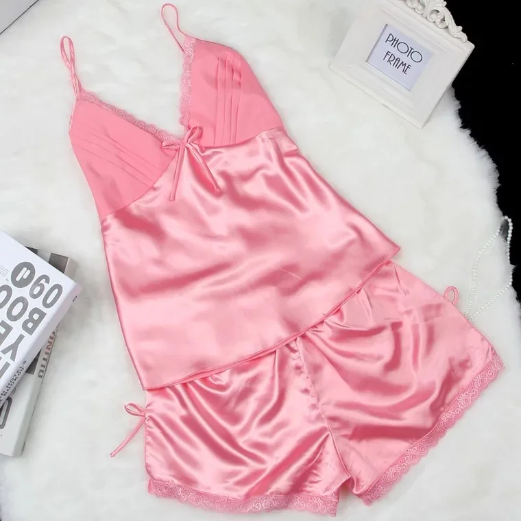 BEST-HAVES brand pajamas sets for women fashion lace satin pajama summer nightwear sexy lingerie home wear NEW | Женская одежда