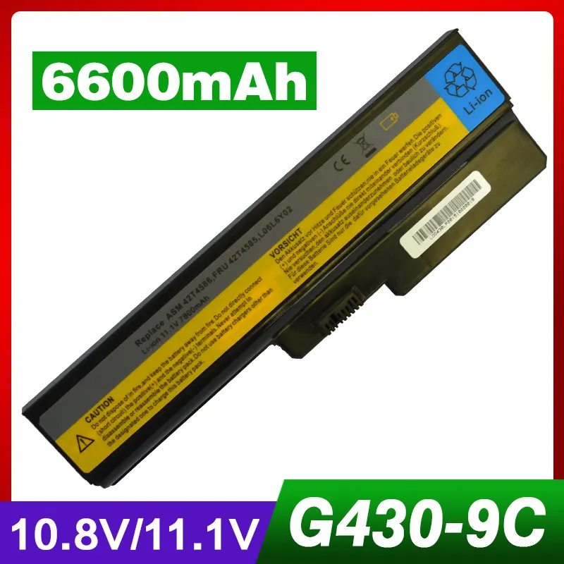 6600mAh Аккумулятор для ноутбука LENOVO 3000 G550 B460 B550 G430 G450 G455 G530 G555 N500 V460 42T4725 42T4726 Z360 51J0226