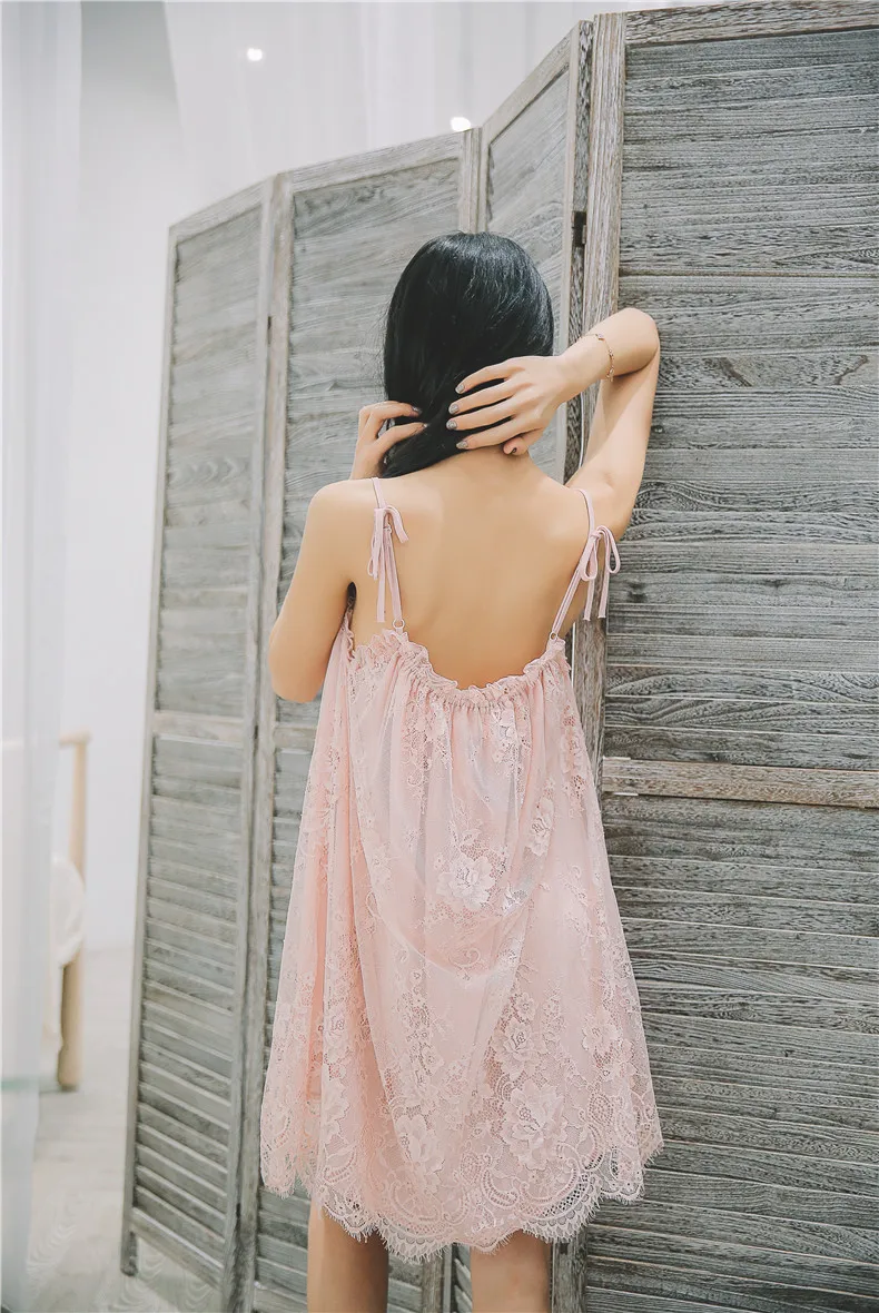 Caiyier Silk Lace Patchwork Bathrobe Nightgown Sexy Ladies Night Dress Green Pink Sleep Dress Summer Female Lingerie