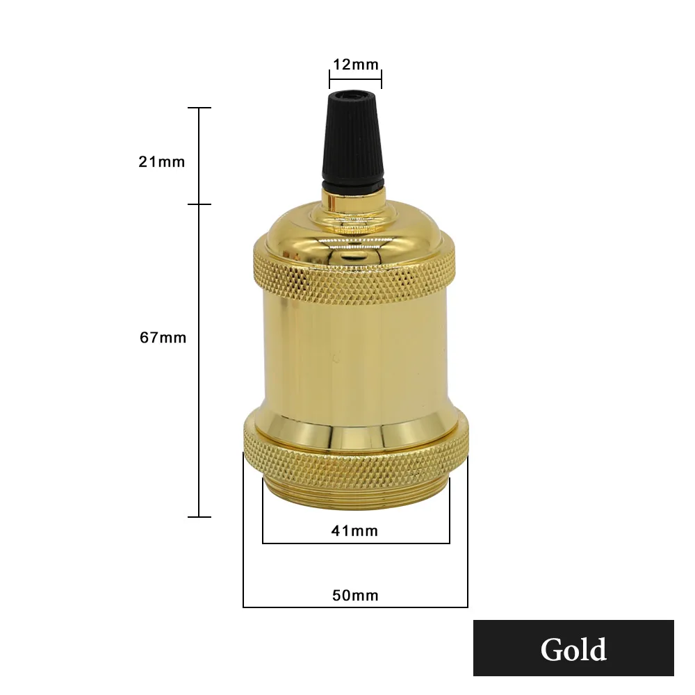 E27 Base Gold E27 Цоколи для ламп держатель алюминиевый дуй E27 разъем 85-265 в винтажный Ретро держатель лампы Эдисона Декор подвесной светильник подвесные светильники - Цвет: E27 Base Gold