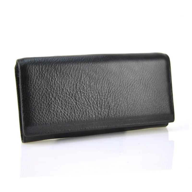 Классический длинный клатч из натуральной кожи двойной кошелек для мобильного