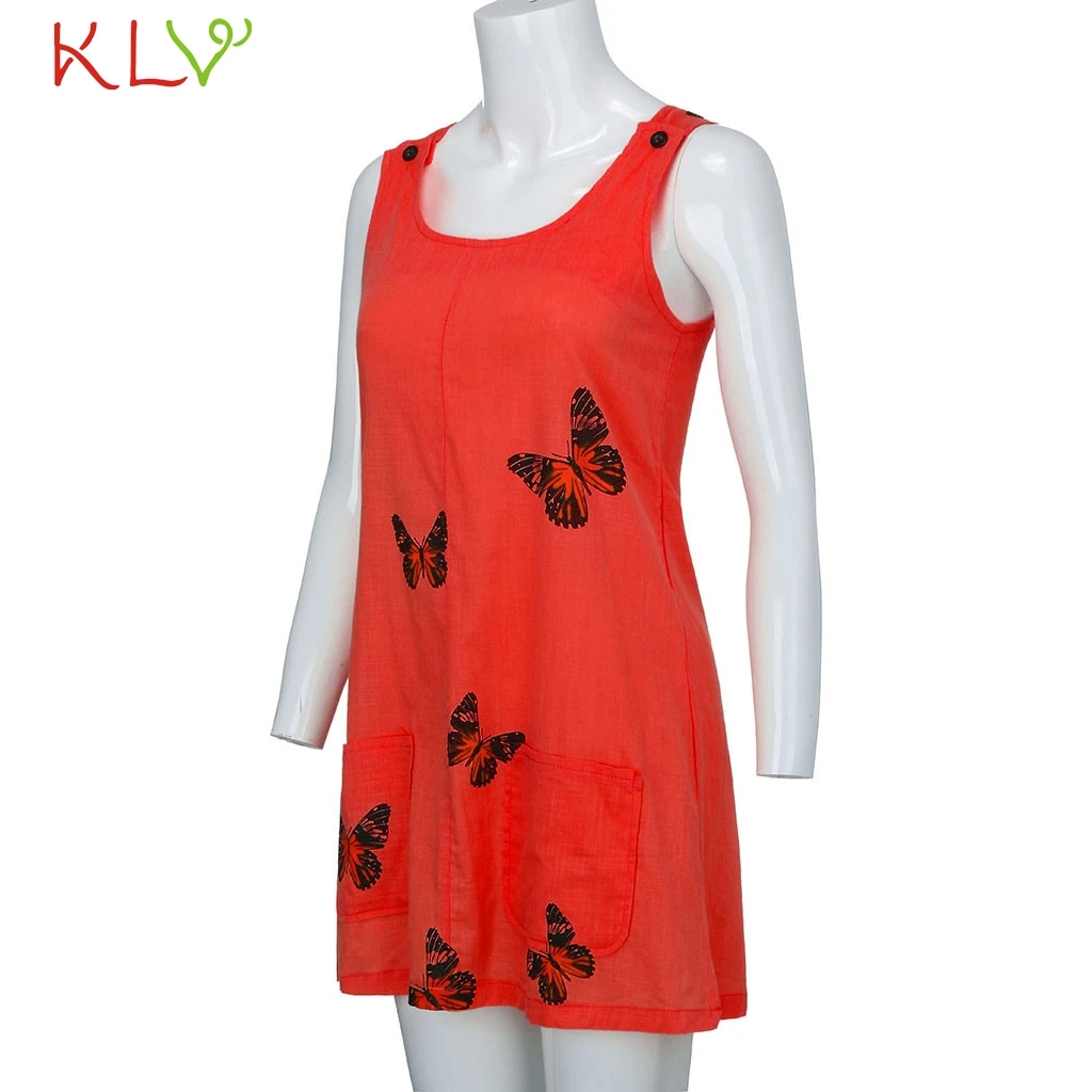 Женское винтажное платье с принтом бабочки Повседневные Вечерние платья из